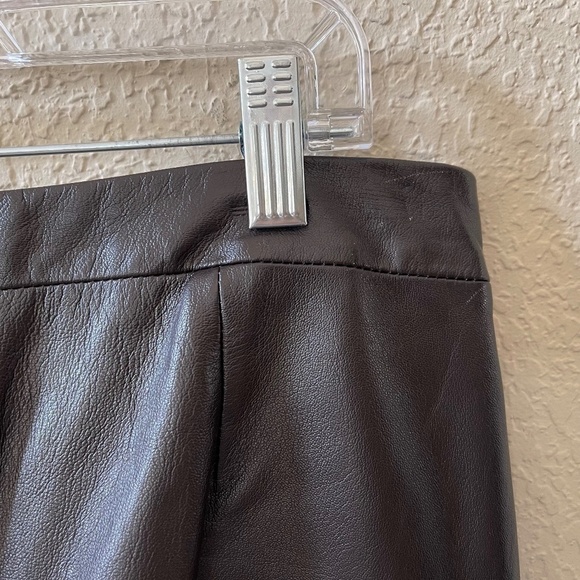 Vintage BCBGMaxAzria Lea Pants Leather Straight Chic Retro Western Brown 10 - Picture 9 of 16